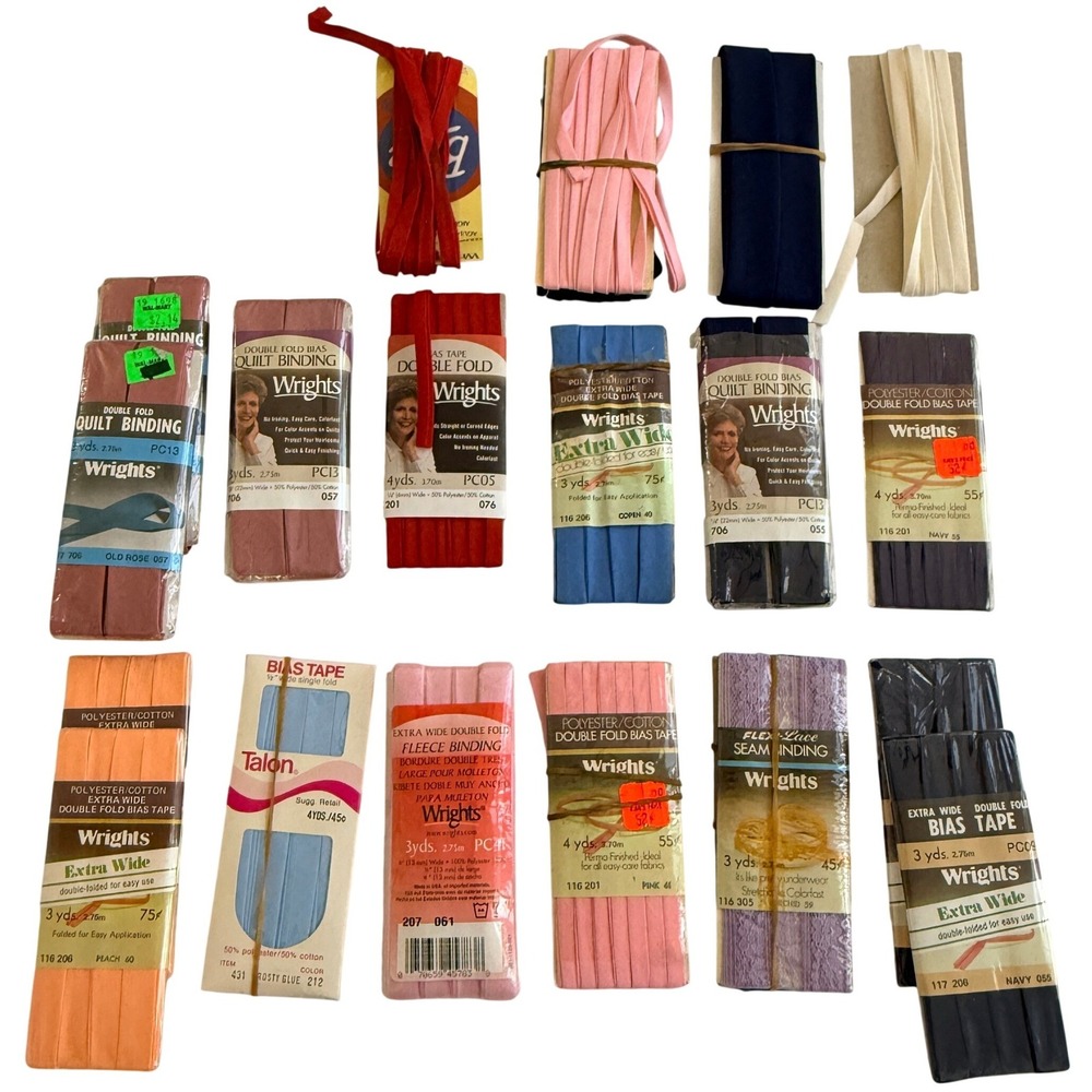 Vintage Wrights Bias Tape Quilt Binding Seam Binding Sewing Notions Lot NOS